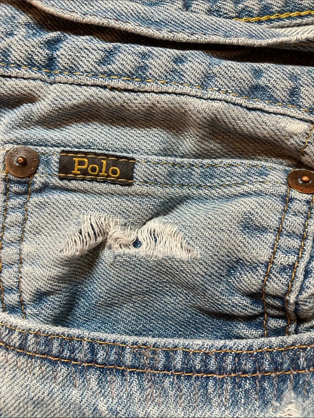 Polo Ralph Lauren Light Blue Distressed The Sullivan Slim Jean